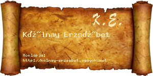 Kálnay Erzsébet névjegykártya