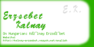 erzsebet kalnay business card